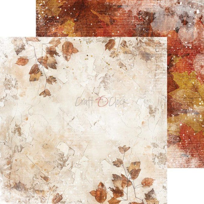 Ensemble de 24 feuilles, 20x20cm, collection : Autumnaria - Craft O Clock, 250g