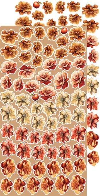 Ensemble de 18 feuilles, 15x30cm, collection : Autumnaria - Craft O Clock, 250g , Flowers & More