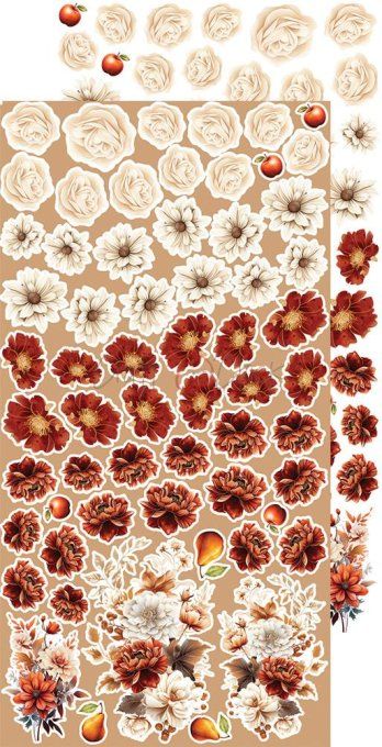 Ensemble de 18 feuilles, 15x30cm, collection : Autumnaria - Craft O Clock, 250g , Flowers & More