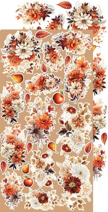 Ensemble de 18 feuilles, 15x30cm, collection : Autumnaria - Craft O Clock, 250g , Flowers & More