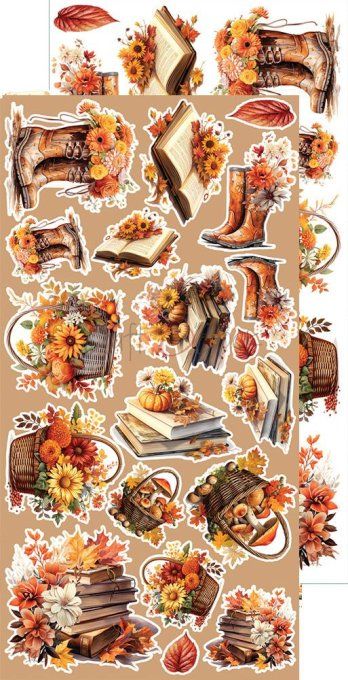 Ensemble de 18 feuilles, 15x30cm, collection : Autumnaria - Craft O Clock, 250g , Flowers & More