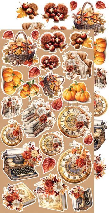 Ensemble de 18 feuilles, 15x30cm, collection : Autumnaria - Craft O Clock, 250g , Flowers & More