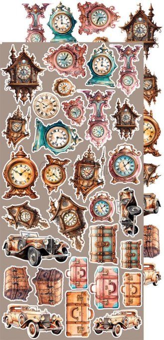 Ensemble de 18 feuilles, 15x30cm, collection : Vintage sonata - Craft O Clock, 250g