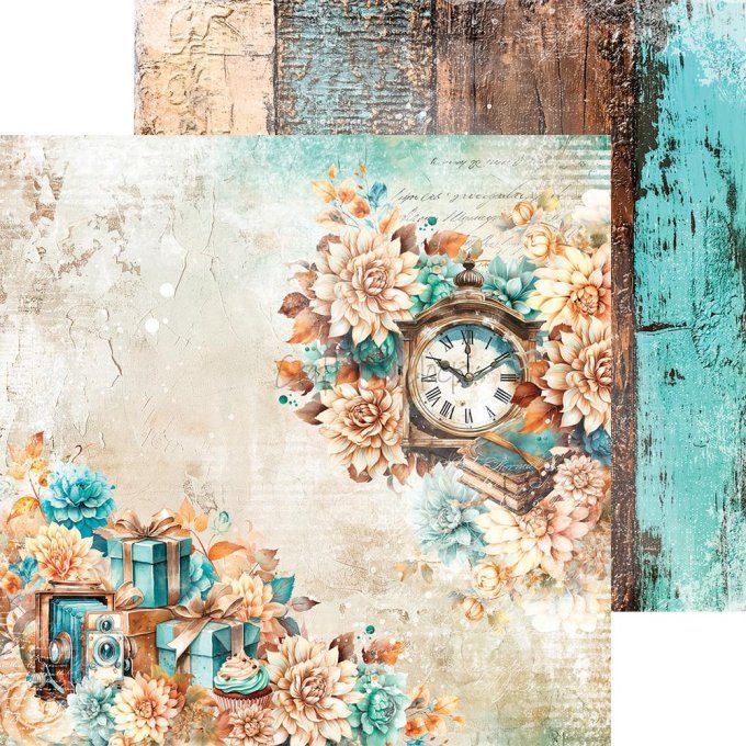 Ensemble de 24 feuilles, 20x20cm, collection : Vintage heaven - Craft O Clock, 250g