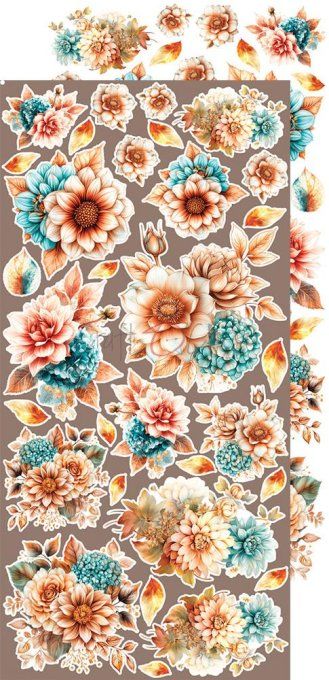 Ensemble de 18 feuilles, 15x30cm, collection : Vintage Heaven - Craft O Clock, 250g