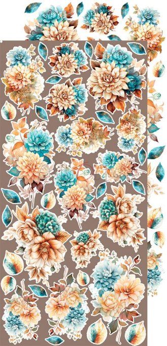 Ensemble de 18 feuilles, 15x30cm, collection : Vintage Heaven - Craft O Clock, 250g