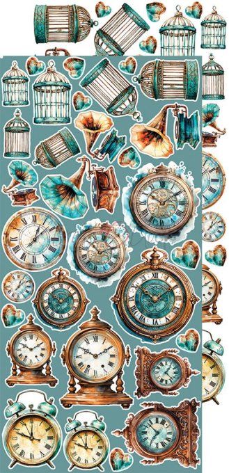 Ensemble de 18 feuilles, 15x30cm, collection : Vintage heaven - Craft O Clock, 250g