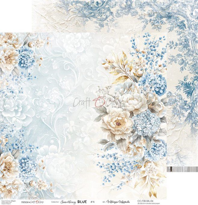 Ensemble de 6 feuilles, 30x30cm, collection : Something blue - Craft O Clock, 250g 