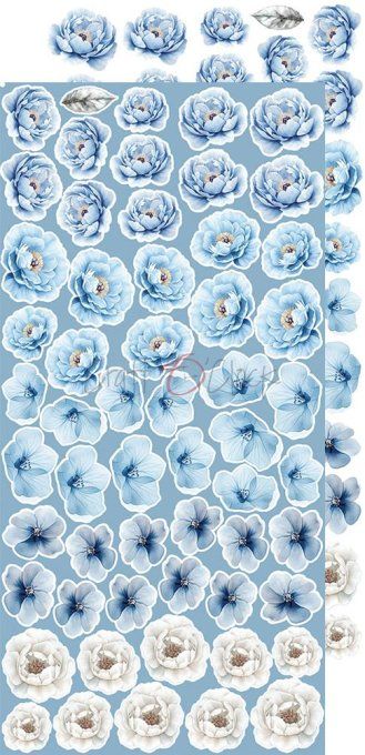 Ensemble de 18 feuilles, 15x30cm, collection : Something blue, Craft O Clock, 250g