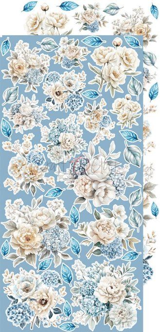 Ensemble de 18 feuilles, 15x30cm, collection : Something blue, Craft O Clock, 250g