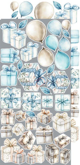 Ensemble de 18 feuilles, 15x30cm, collection : Something blue, Craft O Clock, 250g