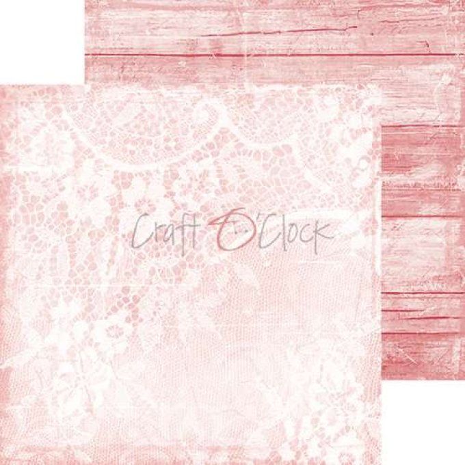 Ensemble de 24 feuilles, 20x20cm, collection : Pink mood - Craft O Clock