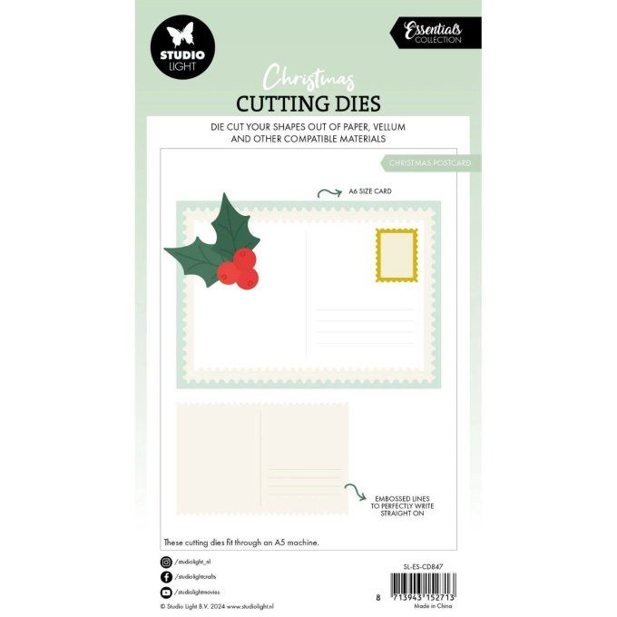 7 Dies/matrices de découpe, StudioLight, Christmas postcard