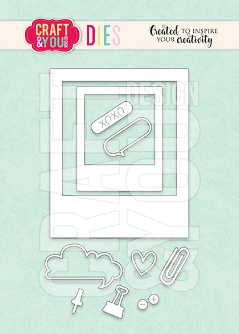 10 Dies/matrices de découpe, set cadre polaroid