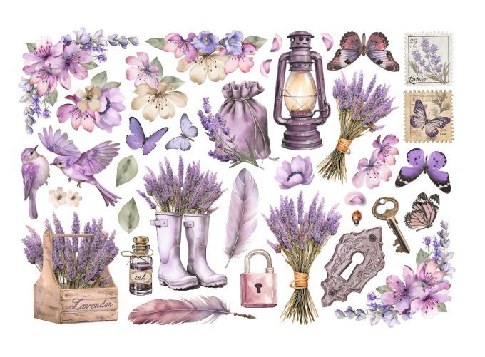 Die-cuts autocollants, collection : Lavender