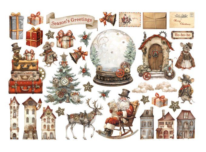 Die-cuts autocollants, collection : Gear up for christmas