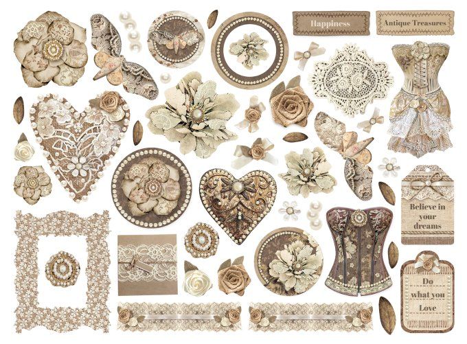 Die-cuts, collection : Old lace