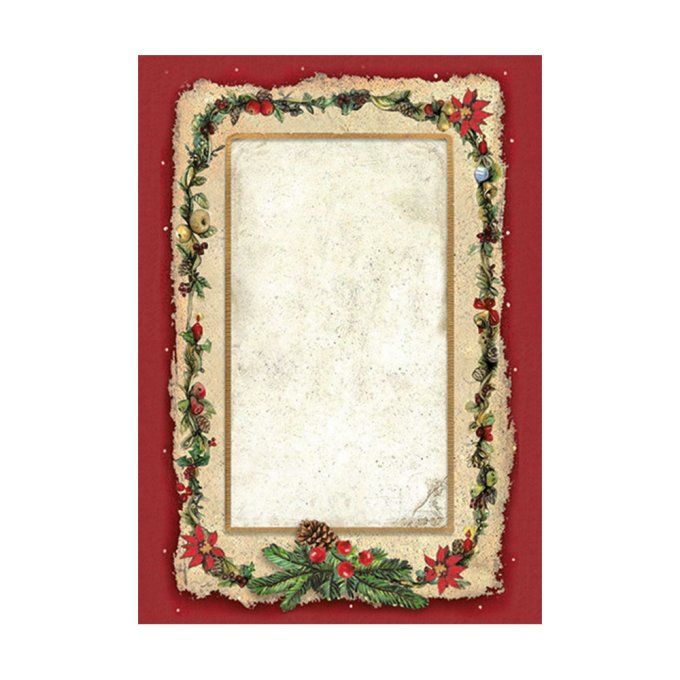 8 Feuilles de riz, Stampéria, Format A6 (10.5x14.8cm) - Classic christmas