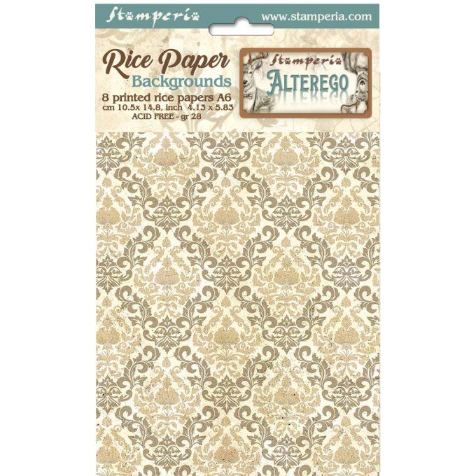 8 Feuilles de riz, Stampéria, Format A6 (10.5x14.8cm) - Alterego