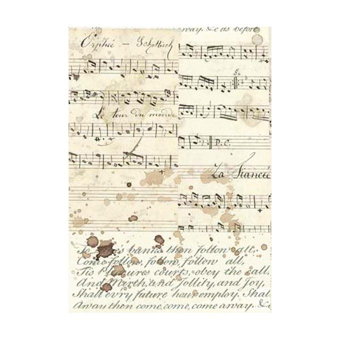 8 Feuilles de riz, Stampéria, Format A6 (10.5x14.8cm) - Music