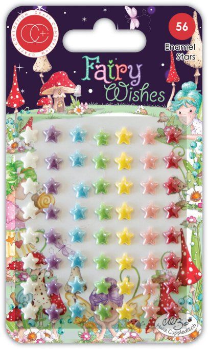 56 enamels stars, étoiles multicolores - collection Fairy wishes - Craft consortium