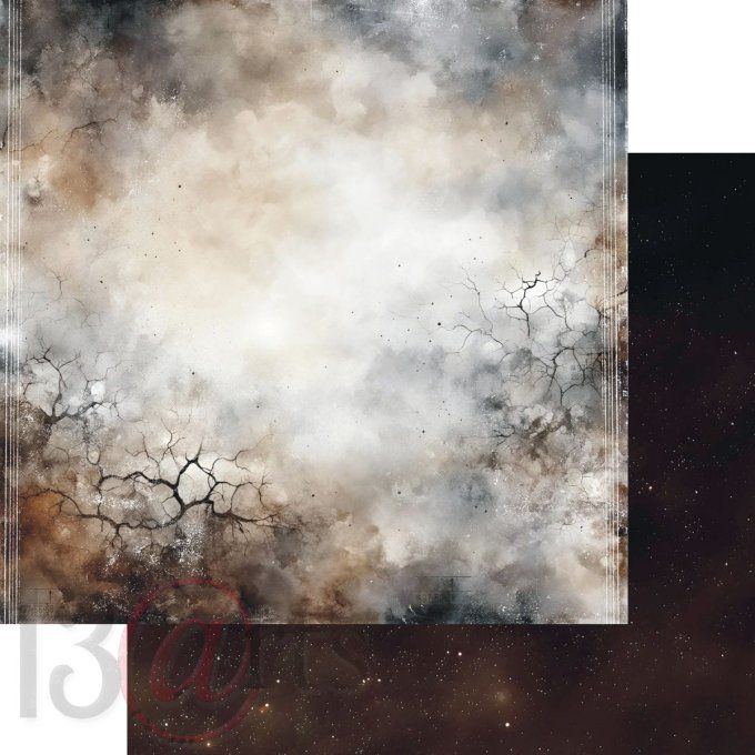 Ensemble de 8 feuilles, 30x30cm, Collection : Grungy winter, 13@rts - Motif recto verso  - 250g