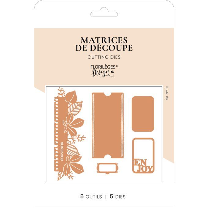 5 Dies/matrices de découpe, Florilèges Design, Carnet d'automne