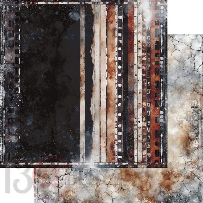 Ensemble de 8 feuilles, 30x30cm, Collection : Grungy winter, 13@rts - Motif recto verso  - 250g