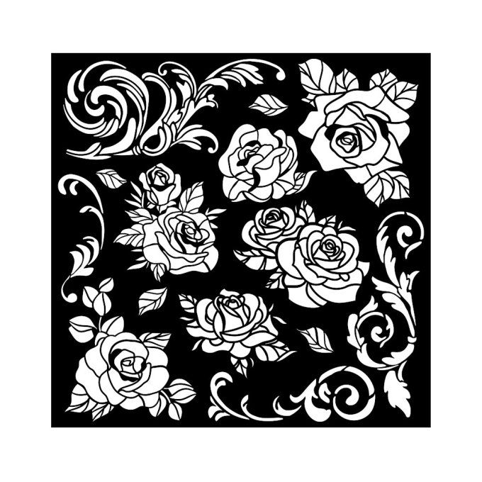 Pochoir semi-rigide, Stamperia - 18x18cm  - Collection Shabby rose