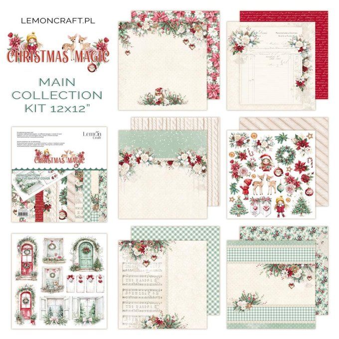 LemonCraft - Bloc de 6 feuilles, 30x30cm - Christmas magic - 250g 