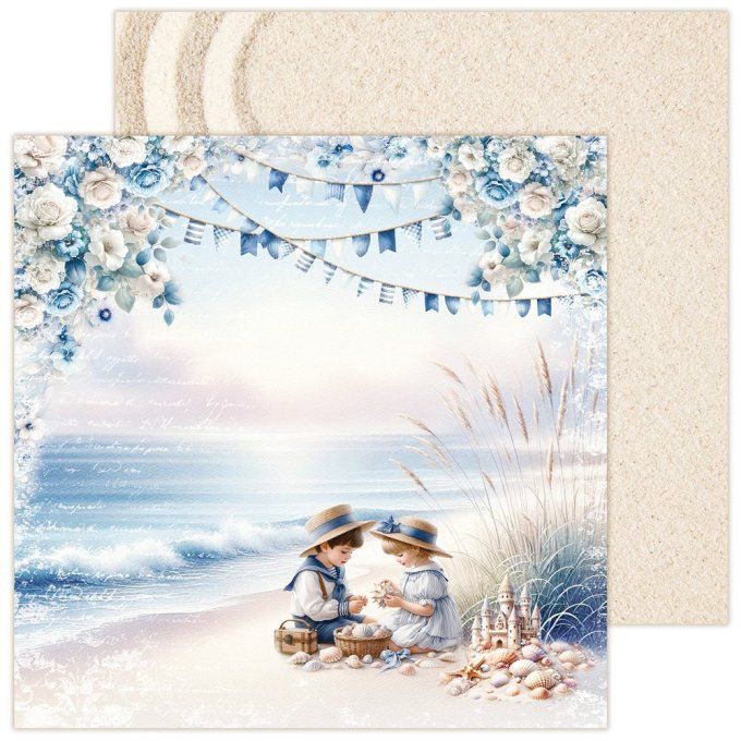 LemonCraft - Bloc de 6 feuilles, 30x30cm - Sea story - 250g