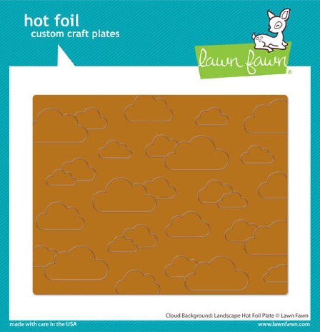 Hot foil plate, Lawn Fawn - nuages, dimension : 14.6x11.5cm environ