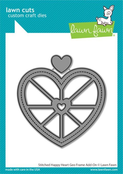 Die/matrice de découpe, Lawn Fawn - Stitched happy heart geo frame