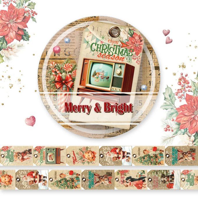 Washi tape, Memory-Place, Merry & bright - dimension 15mm x 5m