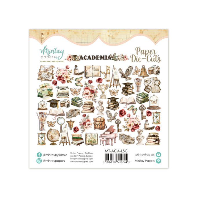 Ensemble de 60 die-cuts, Collection Academia