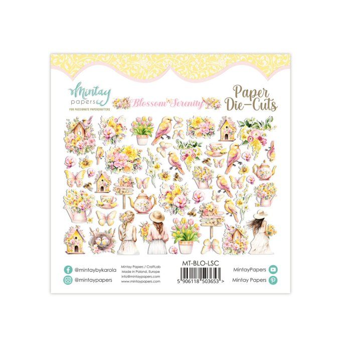 Ensemble de 60 die-cuts, Collection Blossom Serenity