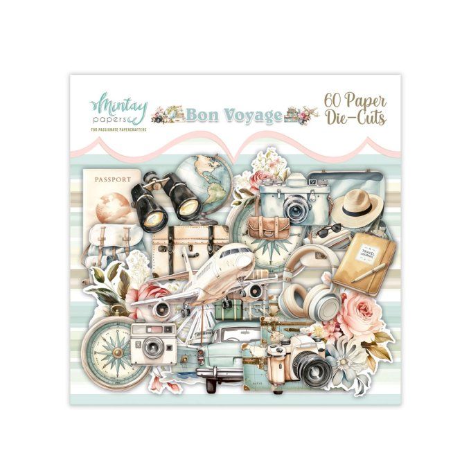 Ensemble de 60 die-cuts, Collection Bon voyage