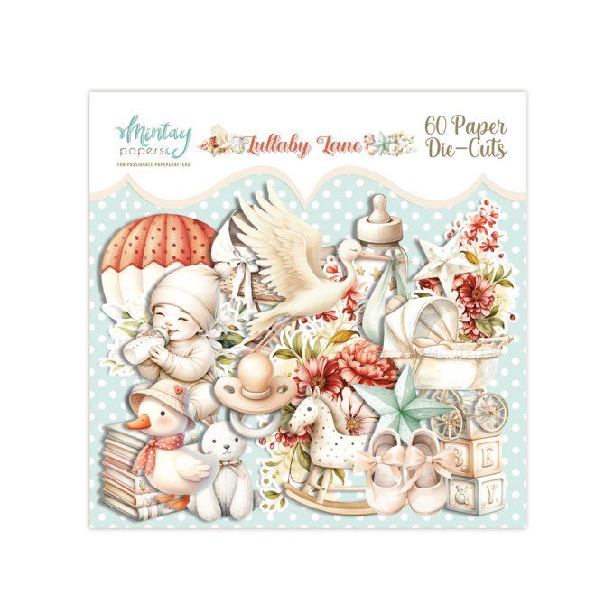 Ensemble de 60 die-cuts, Collection Lullaby lane