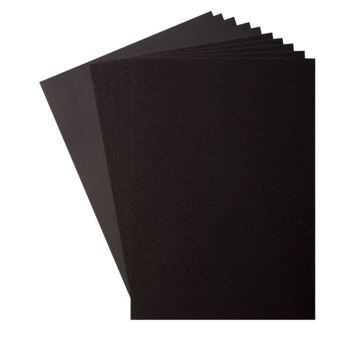 Lot de 10 Feuilles contenant 5 cardstock couleur noir et 5 papiers pailletés  noir - format A4