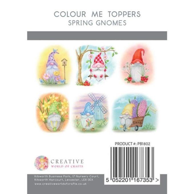 Ensemble de 48 toppers, format 10.5x14.8cm, The Paper Boutique, Beverly Eden, Spring gnome