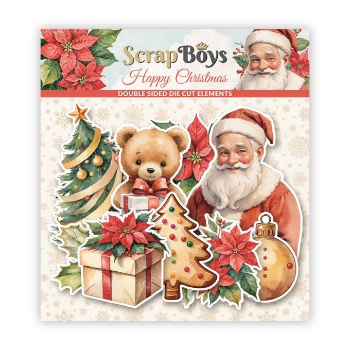 Ensemble de 40 die-cuts, Scrapboys, Happy christmas - 250gsm