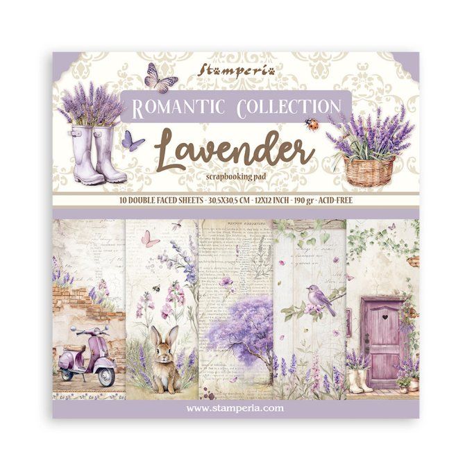 Papier scrapbooking, 30.5x30.5cm, Lavender, Stamperia