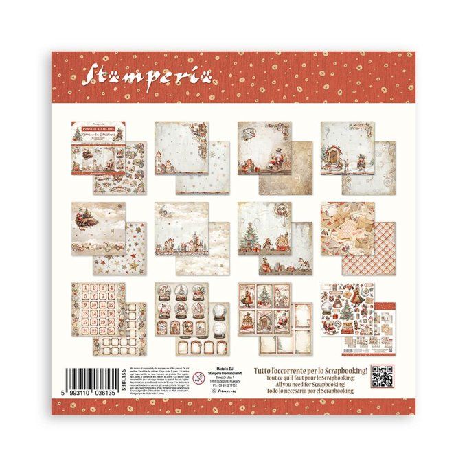 Papier scrapbooking, 30.5x30.5cm, Gear up for christmas, Stamperia