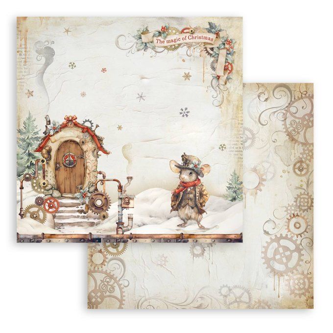 Papier scrapbooking, 30.5x30.5cm, Gear up for christmas, Stamperia