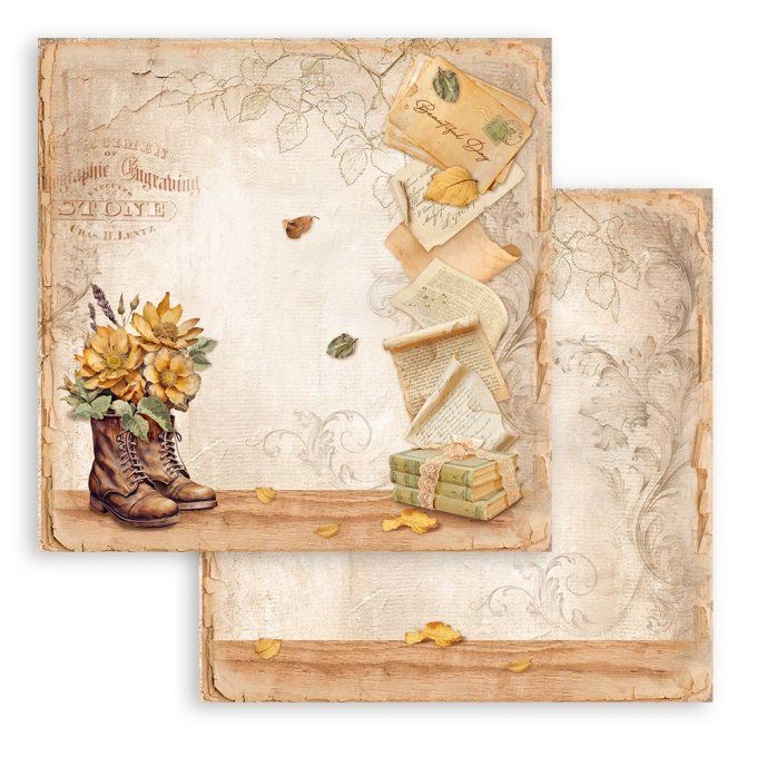 Papier scrapbooking, 30.5x30.5cm, Golden Harmony  - Stamperia - 10 feuilles