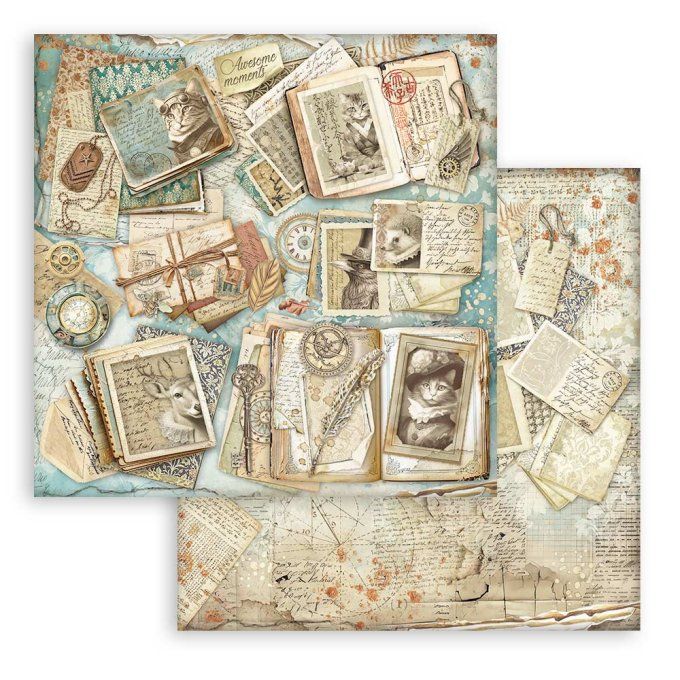 Papier scrapbooking, 30.5x30.5cm, Alterego  - Stamperia - 10 feuilles