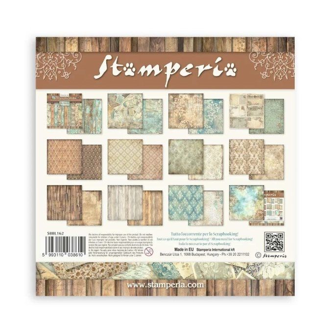 Papier scrapbooking, 30.5x30.5cm, Alterego  - Stamperia - 10 feuilles - Background