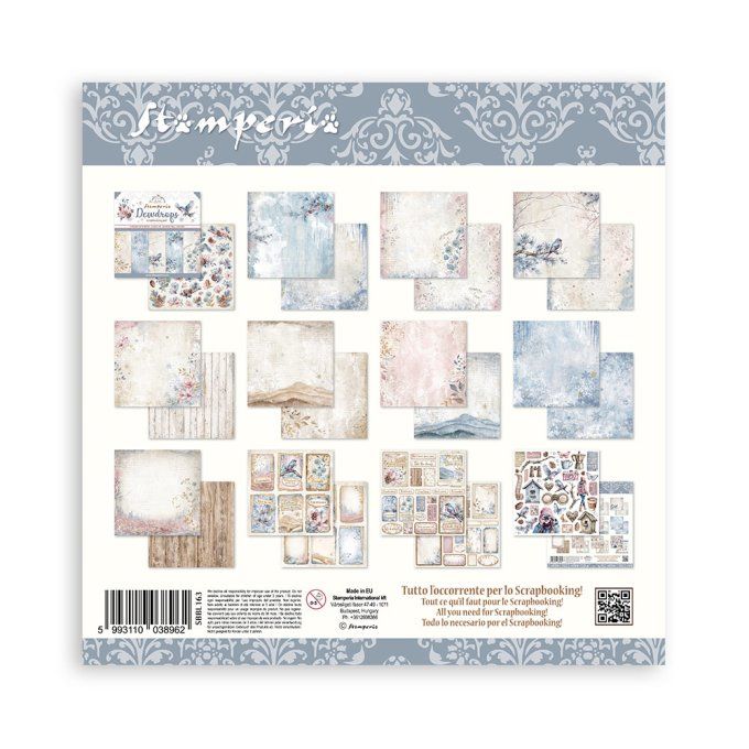 Papier scrapbooking, 30.5x30.5cm, Dewdrops, Stamperia - 10 feuilles