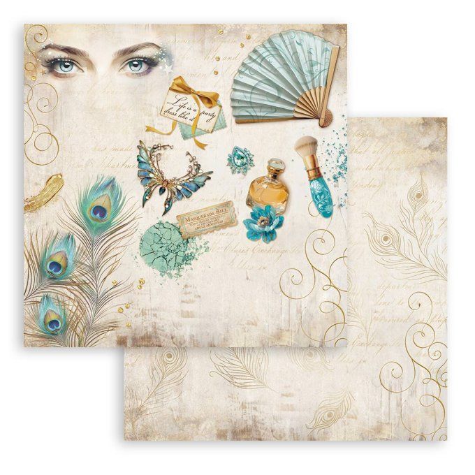 Papier scrapbooking, 30.5x30.5cm, Masquerade, Stamperia - 10 feuilles