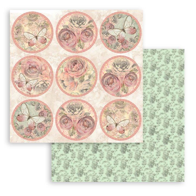 Collection Shabby rose, 20x20cm - 10 feuilles motif recto verso - Stamperia 